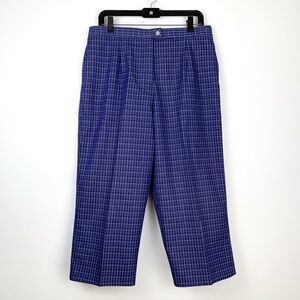 Vintage capri trousers blue plaid cropped pants by Company Collection size 14
